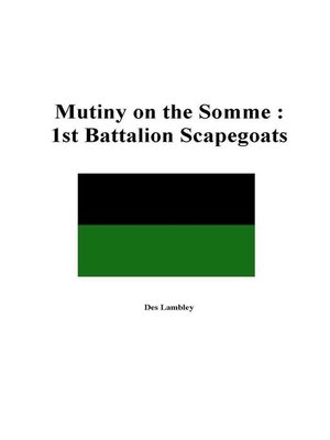 cover image of Mutiny on the Somme